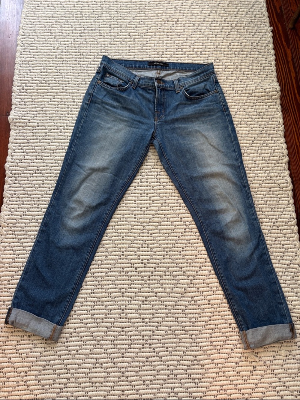 J Brand Boyfriend Jeans in Medium Blue Wash
